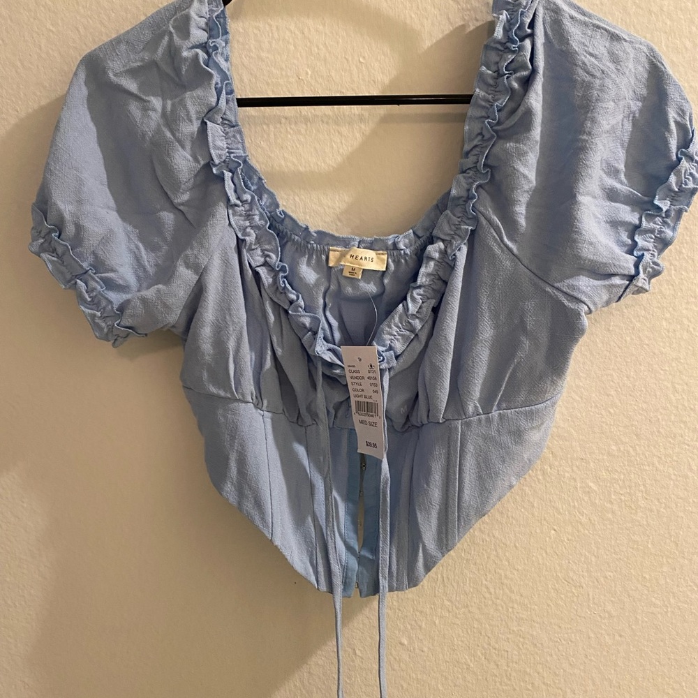 Pacsun LA hearts blue corset top size medium